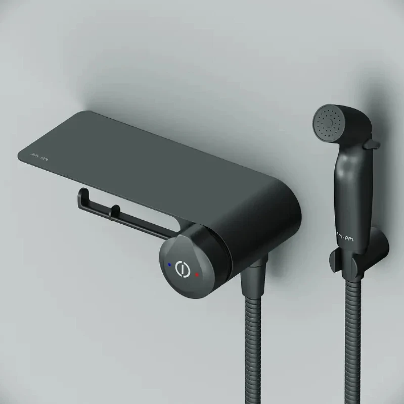 Гигиенический душ со смесителем AM.PM X-Joy TouchReel F0H85A822 Черный матовый латунь встраиваемый