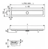 Душевой лоток Tece Linus 90 15100099 с решеткой straight Хром