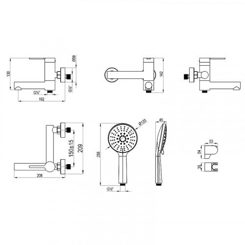 Смеситель для ванны Rossinka Rodchenko RSF-1722S-SSN цвет Сталь
