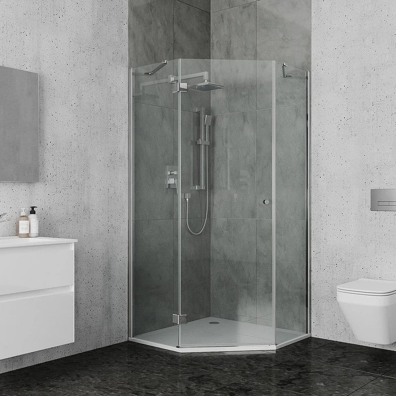 Душевой уголок Ambassador Diamond 100х100 12011112L профиль Хром стекло прозрачное