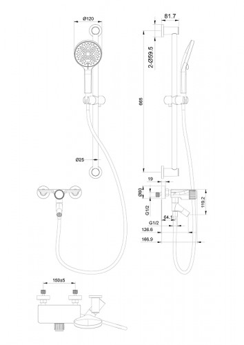 Смеситель для ванны Wonzon & Woghand Click WW-FE05L222-CR цвет Хром