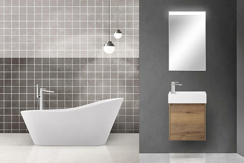 Тумба под раковину BelBagno Kraft Mini 50 L KRAFT MINI-500/260-1A-SO-RT-L подвесная Rovere Tabacco МДФ / ЛДСП
