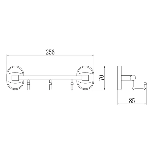 Вешалка для полотенец Savol S-008203-1 цвет Хром