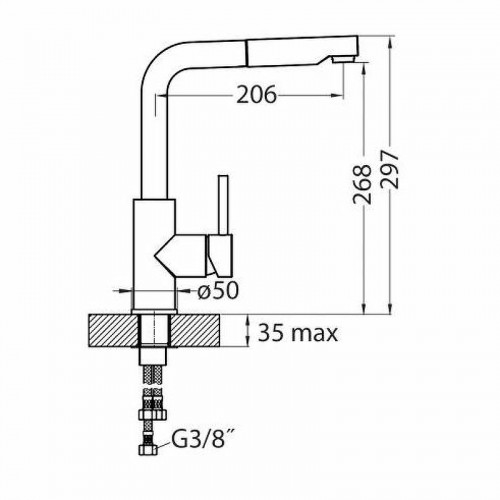 Смеситель для кухни Alveus Siros-P Chr-BR 1132901 Брашированная сталь нержавеющая сталь