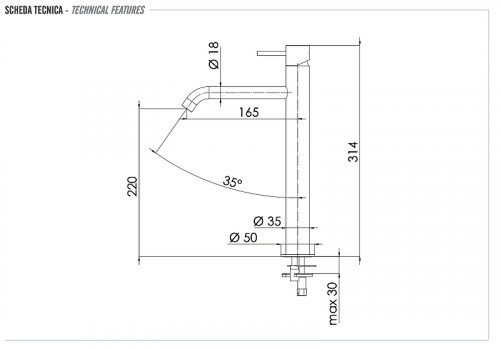 Смеситель для раковины Remer X Style Inox SSX10LXLB цвет Нержавеющая сталь
