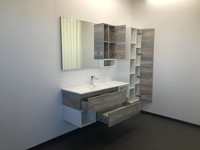 Зеркало со шкафом Comforty Турин 120 00004137136 Дуб бежевый МДФ / ЛДСП, стекло