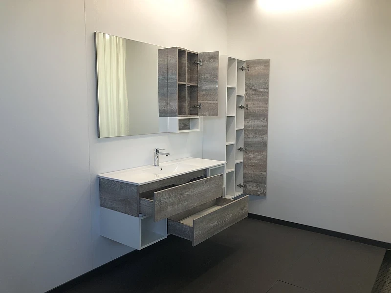 Зеркало со шкафом Comforty Турин 120 00004137136 Дуб бежевый МДФ / ЛДСП, стекло