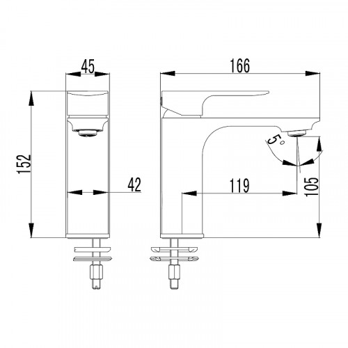 Смеситель для раковины AQUAme Monza AQM6310MB Черный матовый латунь