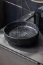 Раковина-чаша Boheme Corian 40 801-NM Nero Marquina искусственный камень (литьевой мрамор) накладная