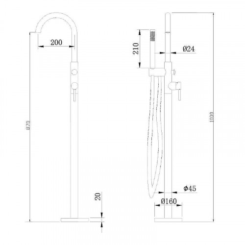 Смеситель для ванны Abber Wasser Kreis AF8115NG Никель