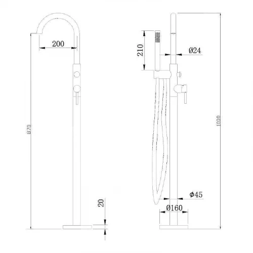 Смеситель для ванны Abber Wasser Kreis AF8115NG Никель
