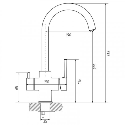 Смеситель для кухни GranFest GF-Z-5422 цвет Серый