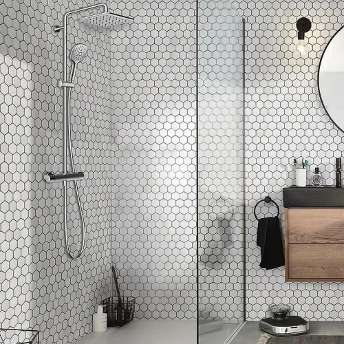 Душевая система Jacob Delafon Atom E36125-CP с термостатом Хром латунь на стену