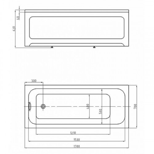 Акриловая ванна Azario Bella 170х70 AV.0020170 без гидромассажа