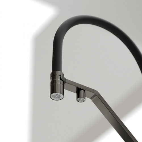 Смеситель для кухни Sancos Loro SC4007GG Вороненая сталь Черный латунь