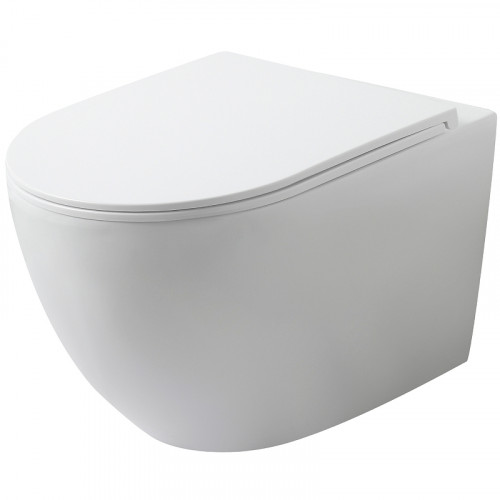 Комплект унитаза с инсталляцией Agger ATI07150+APB244 с сиденьем Микролифт и Черной матовой клавишей смыва фарфор подвесной