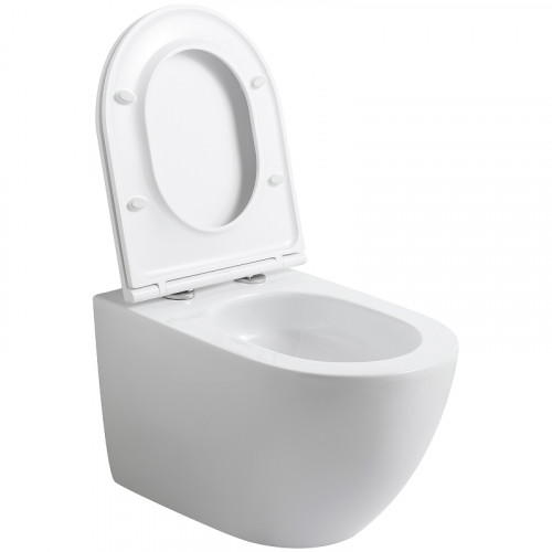 Комплект унитаза с инсталляцией Agger ATI07150+APB244 с сиденьем Микролифт и Черной матовой клавишей смыва фарфор подвесной