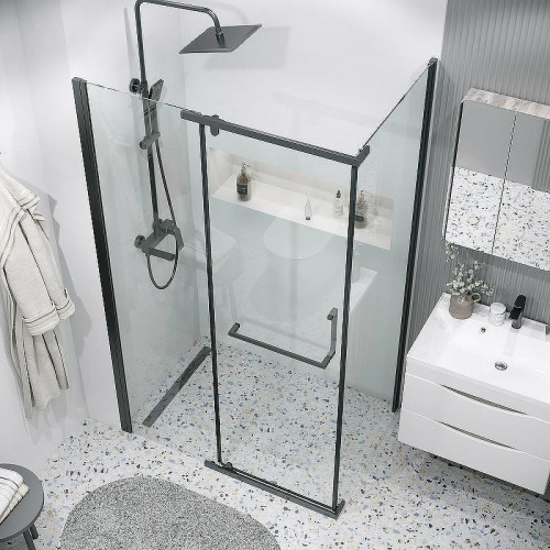 Душевой уголок Grossman Pragma 100х80 120.K33.03.1080.21.00 профиль Черный матовый стекло прозрачное