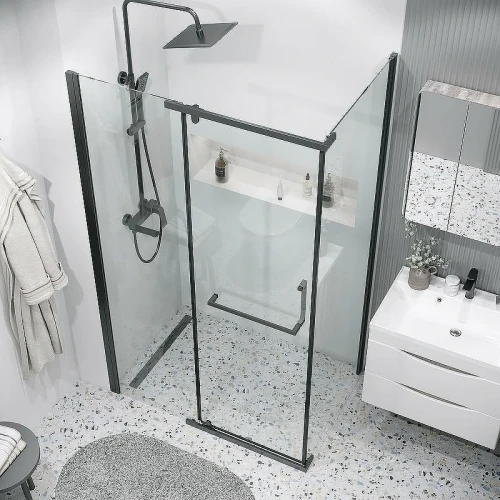 Душевой уголок Grossman Pragma 100х80 120.K33.03.1080.21.00 профиль Черный матовый стекло прозрачное