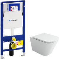 Комплект унитаза Ceramicanova Union CN4009T с инсталляцией Geberit Duofix Sigma UP320 111.300.00.5 с сиденьем Микролифт фарфор подвесной