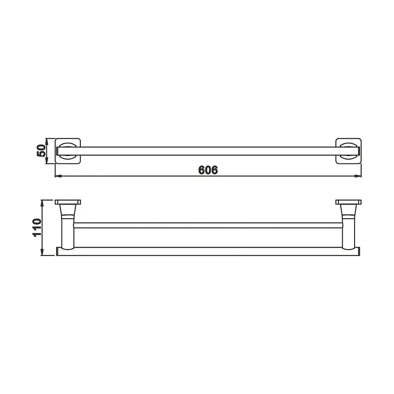 Полотенцедержатель Rose RG15H RG1527H двойной цвет Черный