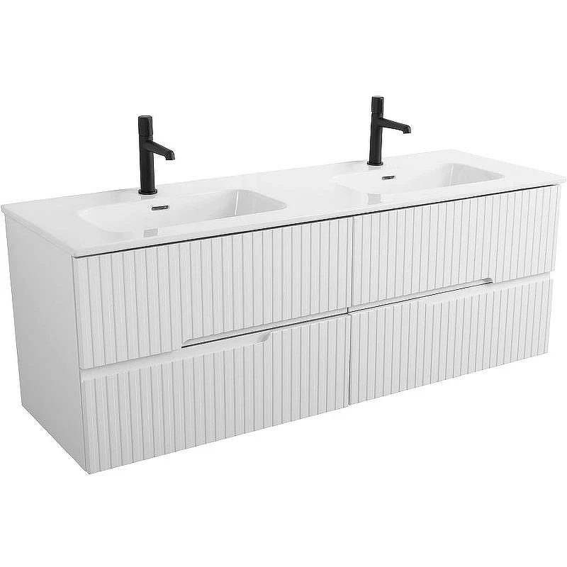 Тумба под раковину Cezares Duet-N 140 DUET-N-1400-4C-SO-2-BL подвесная Bianco Lucido