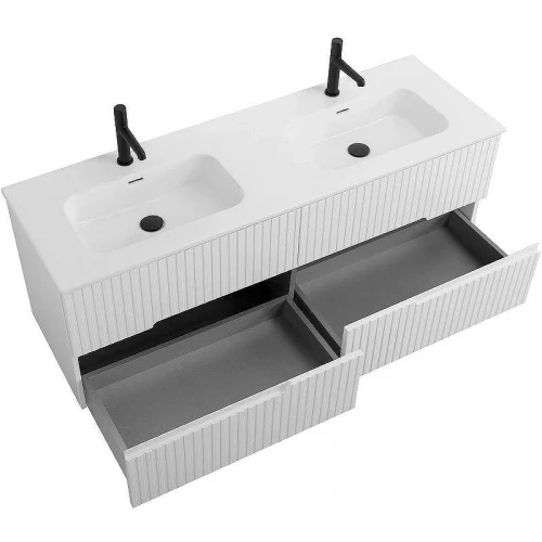 Тумба под раковину Cezares Duet-N 140 DUET-N-1400-4C-SO-2-BL подвесная Bianco Lucido