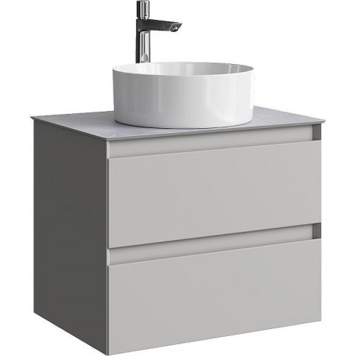 Тумба под раковину Aqwella Geometria 65 GE01652ST подвесная Серый туман