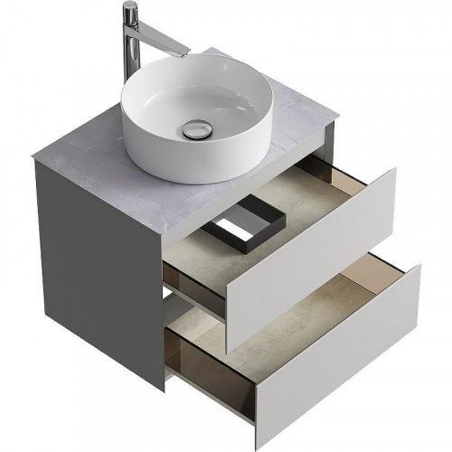 Тумба под раковину Aqwella Geometria 65 GE01652ST подвесная Серый туман