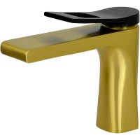 Смеситель для раковины Bronze de Luxe Element EL02GB Матовое золото Черный латунь