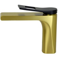 Смеситель для раковины Bronze de Luxe Element EL02GB Матовое золото Черный латунь