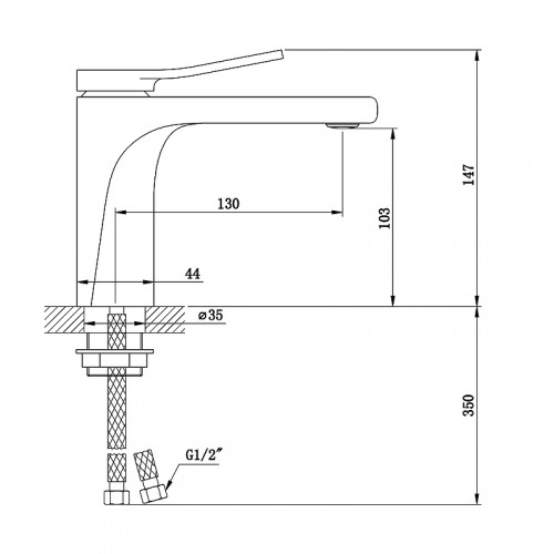 Смеситель для раковины Bronze de Luxe Element EL02GB Матовое золото Черный латунь