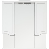 Зеркало со шкафом Corozo Мирра 75/С SD-00001516 с подсветкой Белое с механическим выключателем МДФ / ЛДСП, стекло