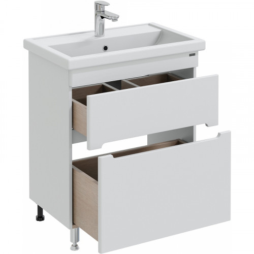 Тумба под раковину СанТа Лондон 70 224006л Белая МДФ / ЛДСП