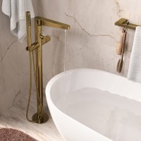 Смеситель для ванны WasserKRAFT Sauer 7121 Золото латунь на пол