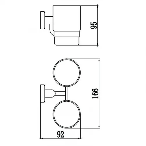Стакан для зубных щеток Savol S-009568 двойной цвет Хром