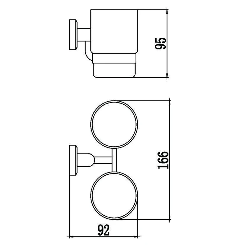 Стакан для зубных щеток Savol S-009568 двойной цвет Хром