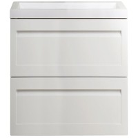 Тумба под раковину Art&amp;Max AM-Platino-580-2C-SO-BM подвесная Белый матовый МДФ / ЛДСП