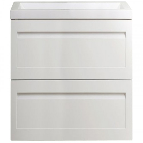 Тумба под раковину Art&amp;Max AM-Platino-580-2C-SO-BM подвесная Белый матовый МДФ / ЛДСП