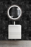 Тумба под раковину Art&amp;Max AM-Platino-580-2C-SO-BM подвесная Белый матовый МДФ / ЛДСП