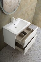 Тумба под раковину Art&amp;Max AM-Platino-580-2C-SO-BM подвесная Белый матовый МДФ / ЛДСП
