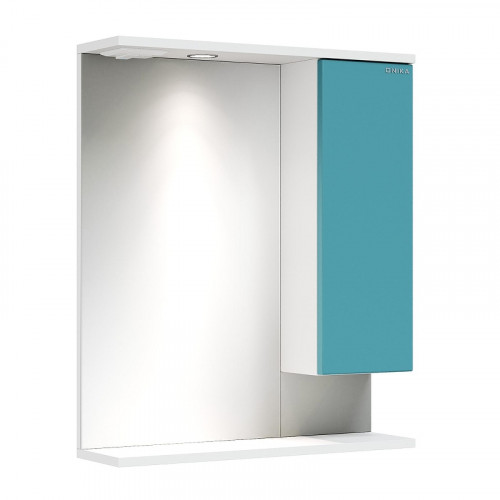 Зеркало со шкафом Onika Марви 60 R 206089 с подсветкой цвет Белый Бирюзовый