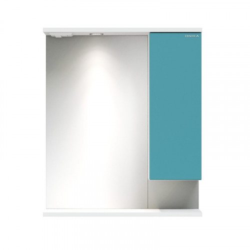 Зеркало со шкафом Onika Марви 60 R 206089 с подсветкой цвет Белый Бирюзовый
