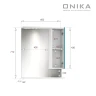 Зеркало со шкафом Onika Марви 60 R 206089 с подсветкой цвет Белый Бирюзовый