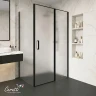 Душевой уголок Ceruttispa Виктория (Victoria) 120х90 VICTORIA120BF R 12042 профиль Черный матовый стекло матовое