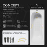 Чугунная ванна Vinsent Veron Concept 160x70 VCO1607042H/VH0015MGD-AS цвет Белый с дугообразными ручками матовое золото и антискользящим покрытием