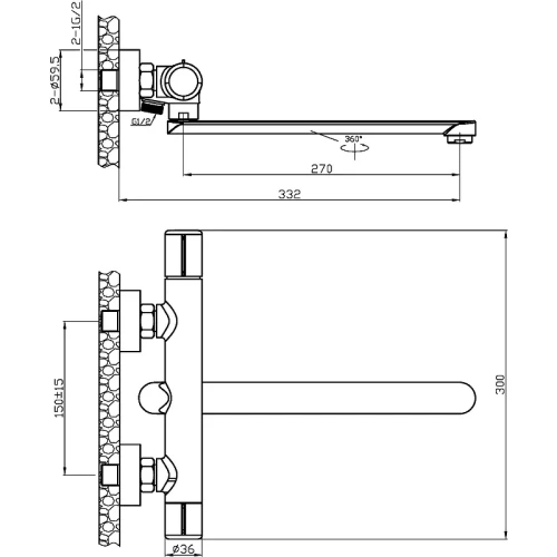 Смеситель для ванны Agger Slim A2221100 универсальный