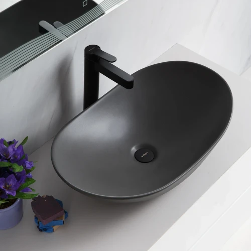 Раковина-чаша BelBagno 60 BB1404-H311 Серая матовая фаянс накладная