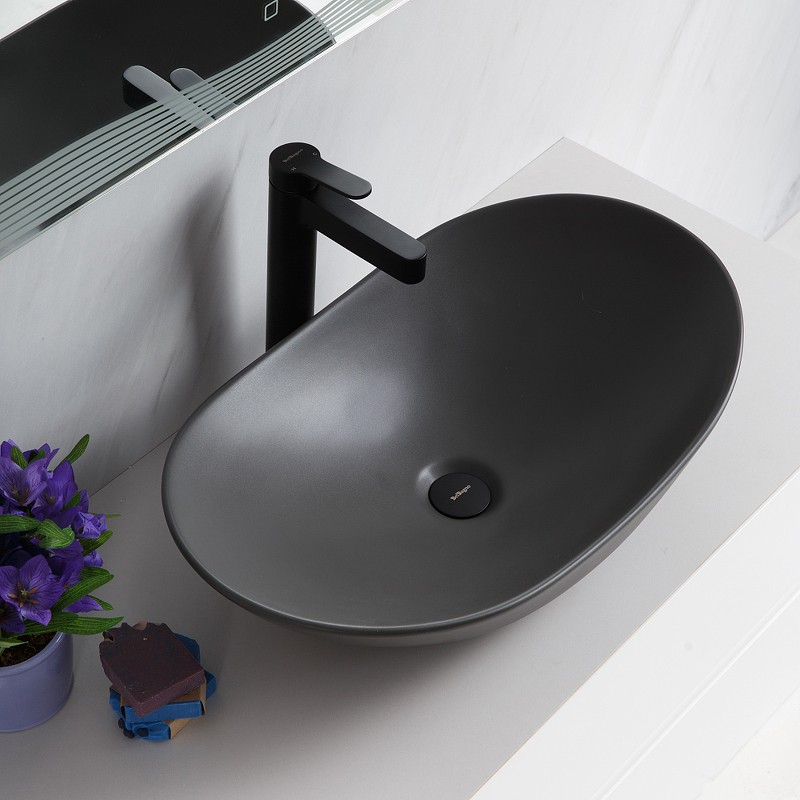 Раковина-чаша BelBagno 60 BB1404-H311 Серая матовая фаянс накладная