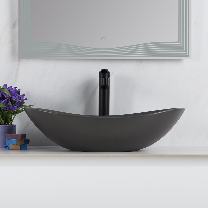 Раковина-чаша BelBagno 60 BB1404-H311 Серая матовая фаянс накладная